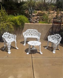 Victorian-Style Antique Cast Iron Patio Set