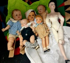 Lot of 5 Vintage Antique Dolls