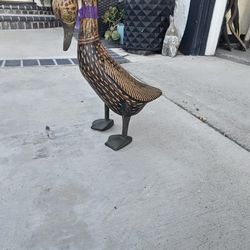 Vintage Wood Carved Duck