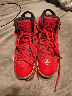 Two3 full red jordans