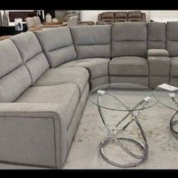Charcoal Comfy Full Sleeper Power Reclining Sectional With Storage Console, Cup Holders🔥 New Brand 🎈 Best Price 🌟Financing ✅ On Display🏠