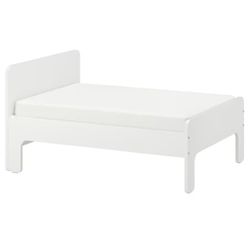 Ikea SLAKT White Extendable Bed Frame