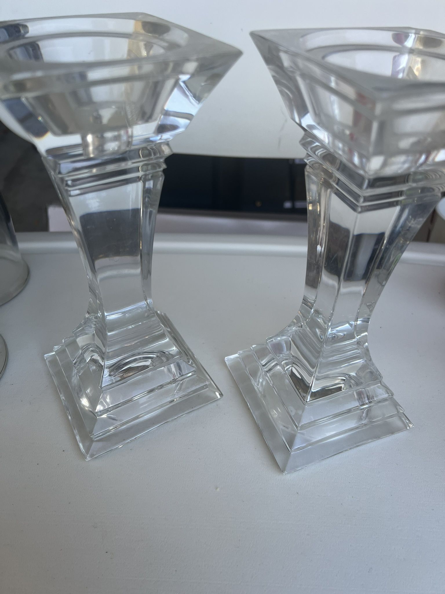 Vintage-Shannon Lead Crystal Candle Holders