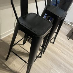 2 Metal Bar Stools 