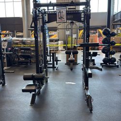 VANDER FF-91 Home Gym Smith Machine Squat Rack Power Cage with Olympic Bench  