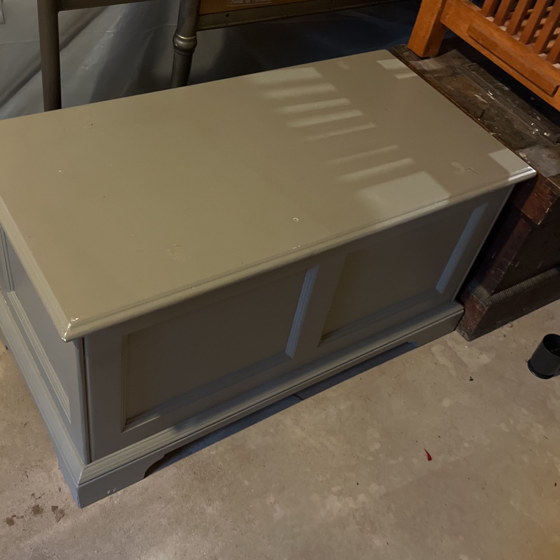 Grey Storage Chest/ Ottoman