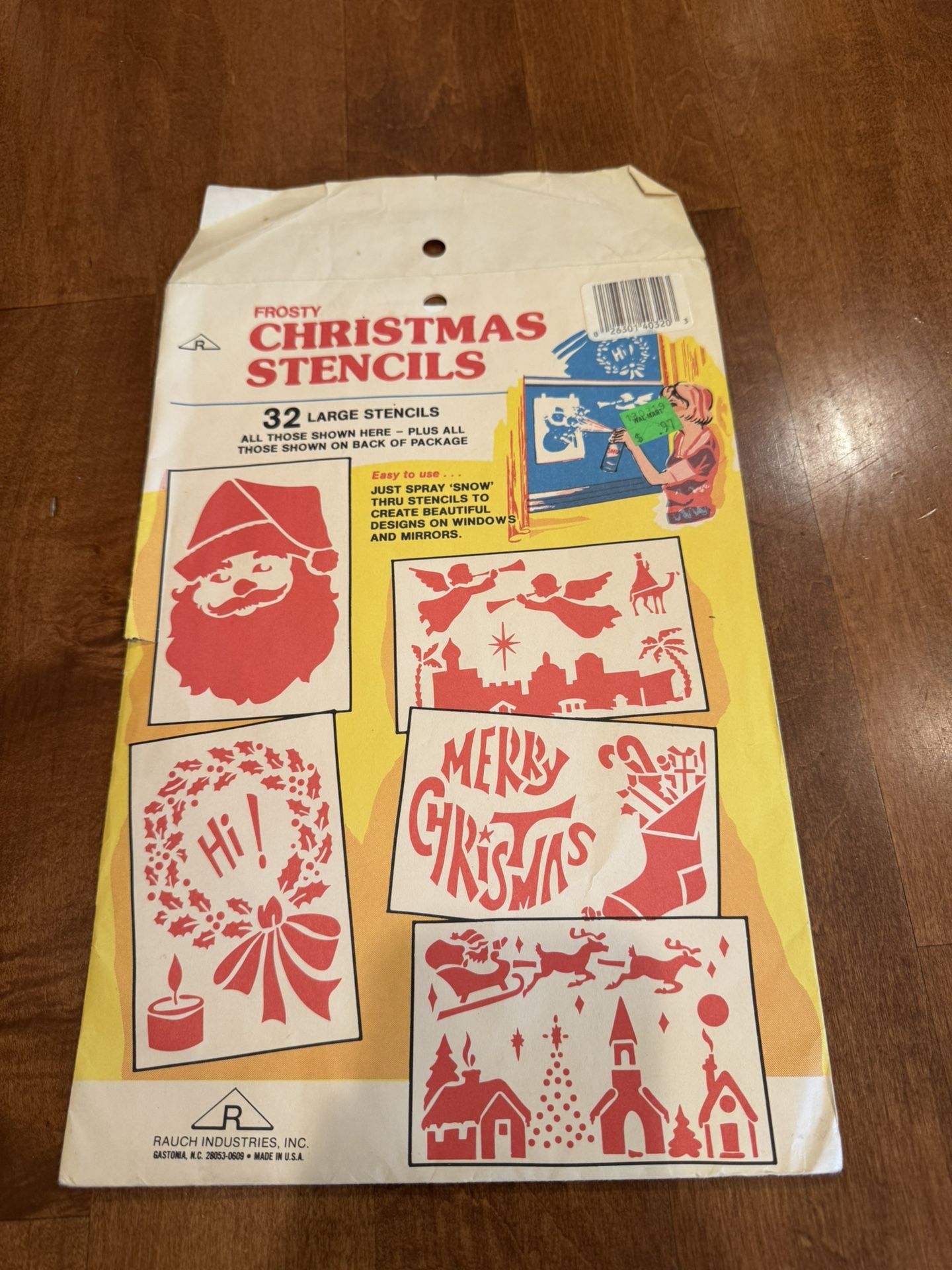 Vintage 1950s/1960s frosty Christmas stencils shipping available
