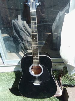Black Stagg Acoustic/ Electric Guitar and Fender Amp 20G