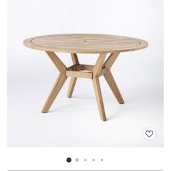 Bluffdale 6 Person Wood Round Patio Dining Table - Threshold™ designed with Studio McGee