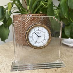 Waterford Metropolitan Crytal Desktop Clock, Clear