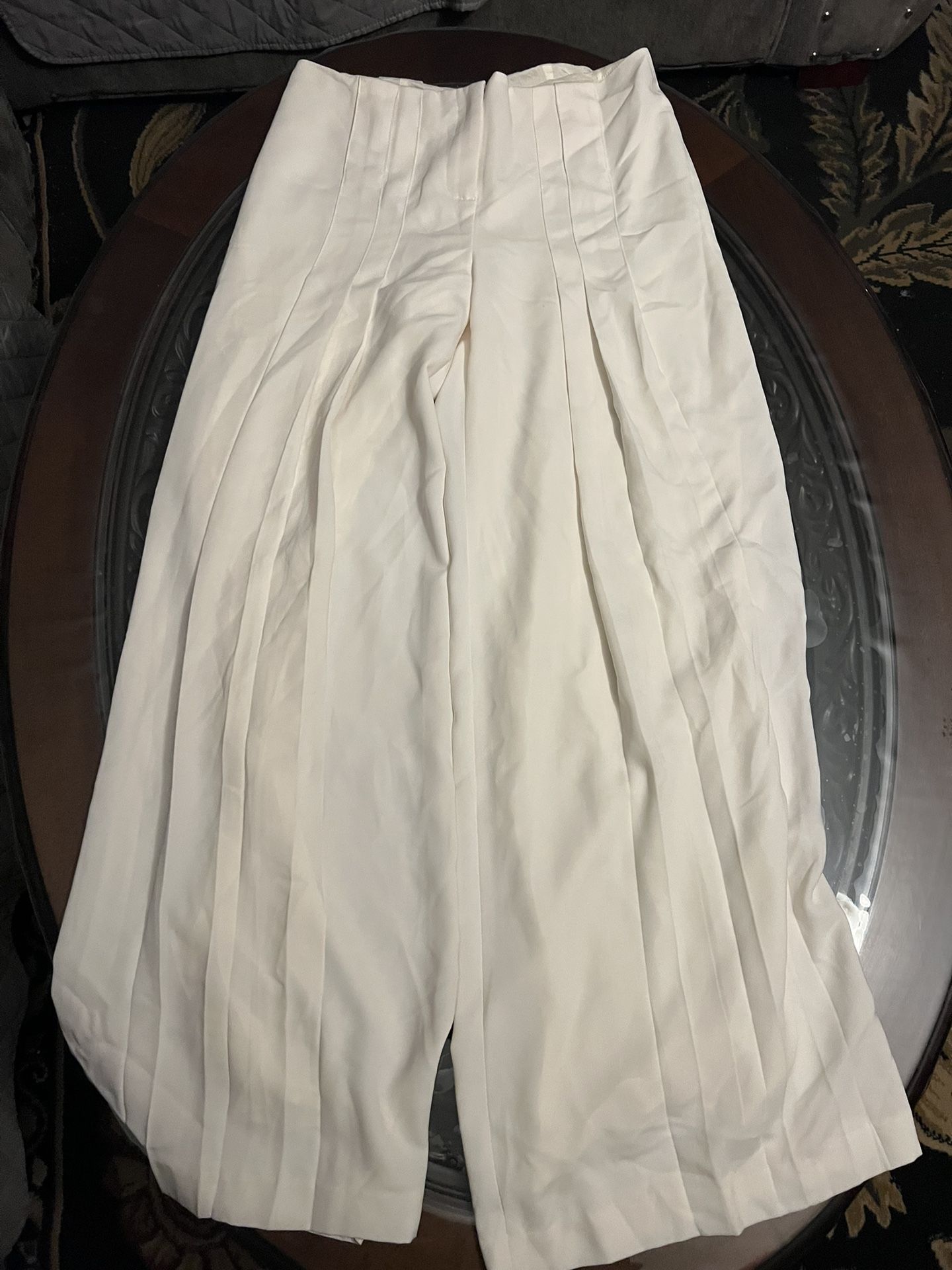 Cache Ivory High-Waisted Wide-Leg Dress Pants – Size 6