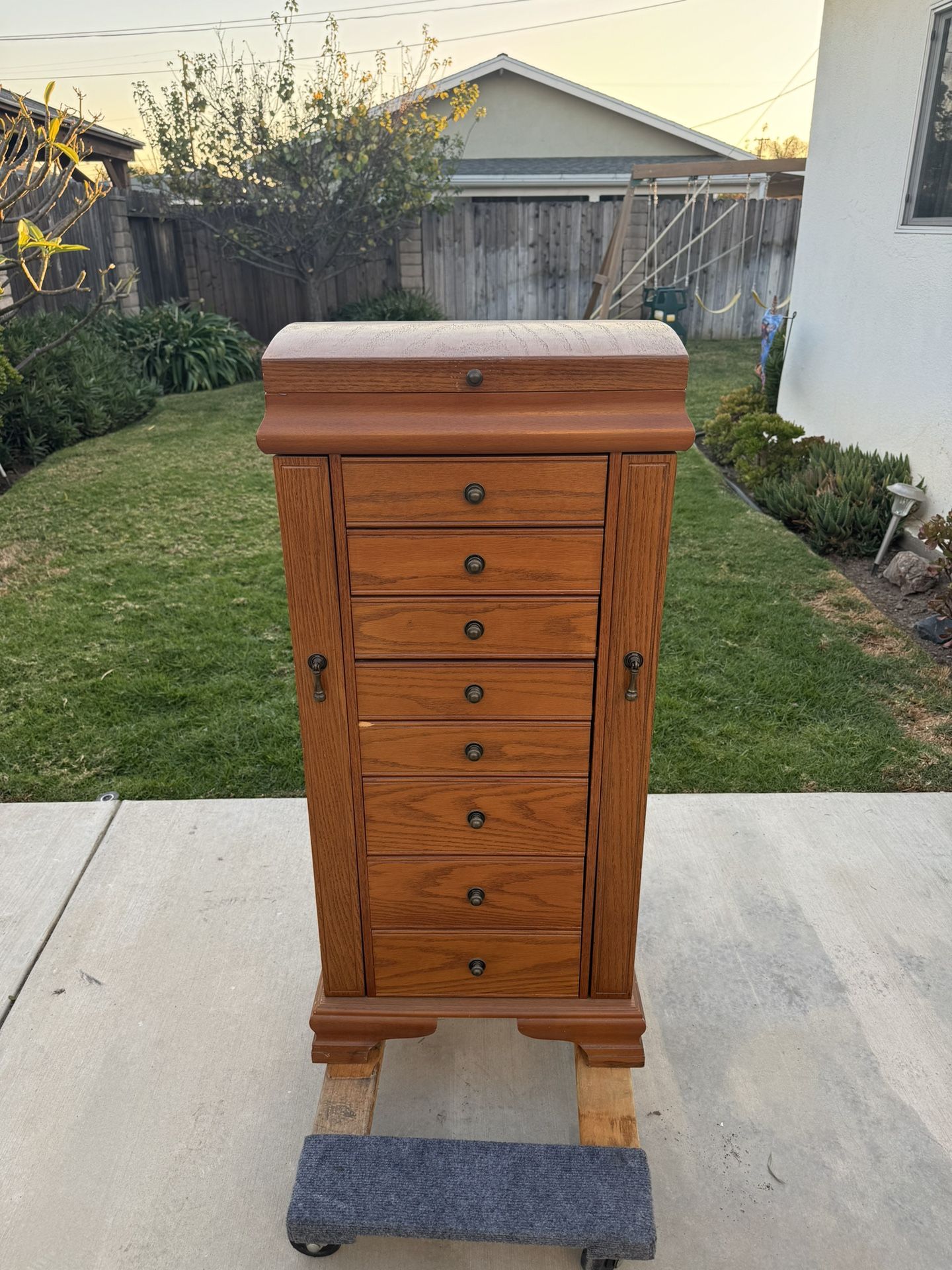 Antique Armoire Jewelry Cabinet $75