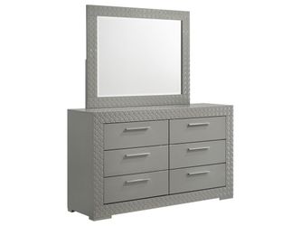 Ives Grey High Gloss Dresser and Mirror