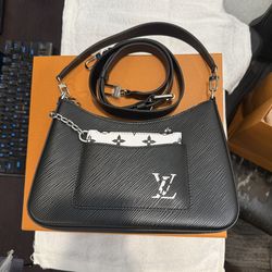 Louis Vuitton Marelle Handbag Leather PVC Coated Canvas Epi Noir Women s Black W