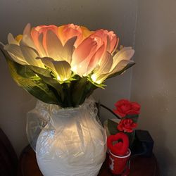 Light up a bouquet flower with a vase