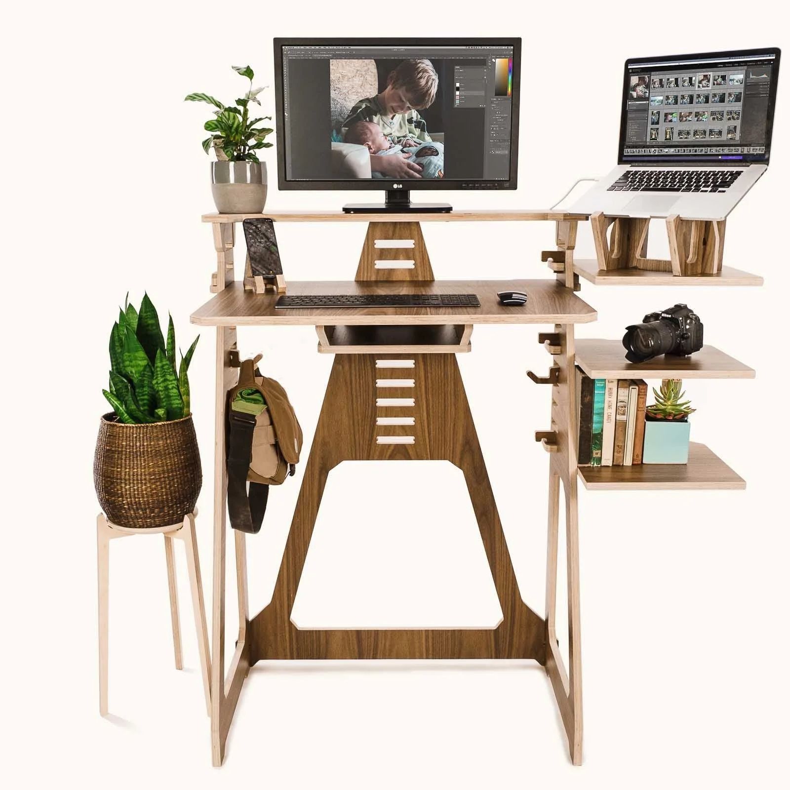 Modular Solid Wood Standing Desk From Work From home Desk Company