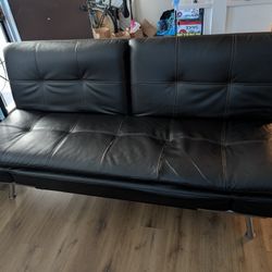 Black leather Futon