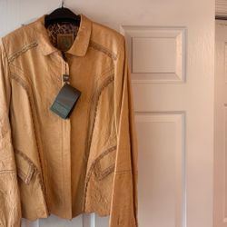 NWT Genuine Leather Jacket Size 12 Medium 