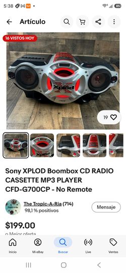 Sony XPLOD Boombox CD RADIO CASSETTE MP3 PLAYER CFD - G700CP- No Remote