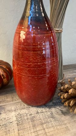 13” Fall Rust & Bronze Ceramic Decor Vase 🍂