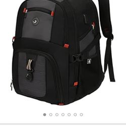 【BRAND NEW】Extra Large 50L Laptop Backpack with USB Set-In Charging Cable and Lock - Black
