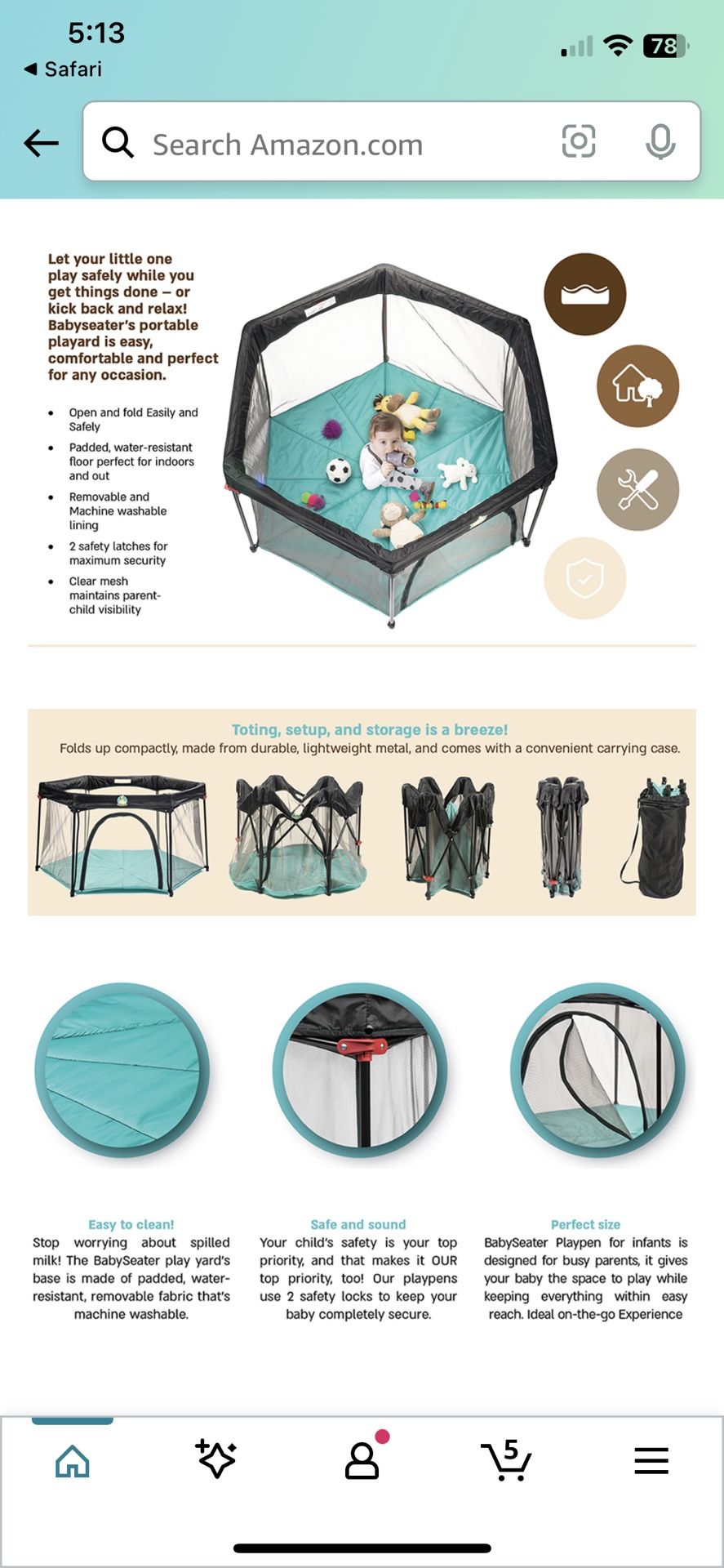 Babyseater Portable Playard Play Pen