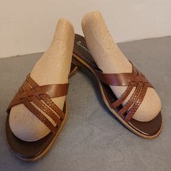 Ipanema Brown Leather Braided Sandals 7.5M