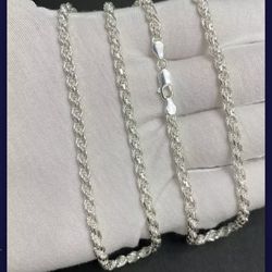 Sterling Silver .925 Rope Chain 20”