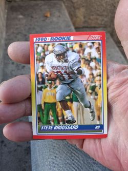 Vintage 1990 Score Steve Broussard Rookie Card #655 - Washington State Cougars RB. Near Mint/Mint Condition