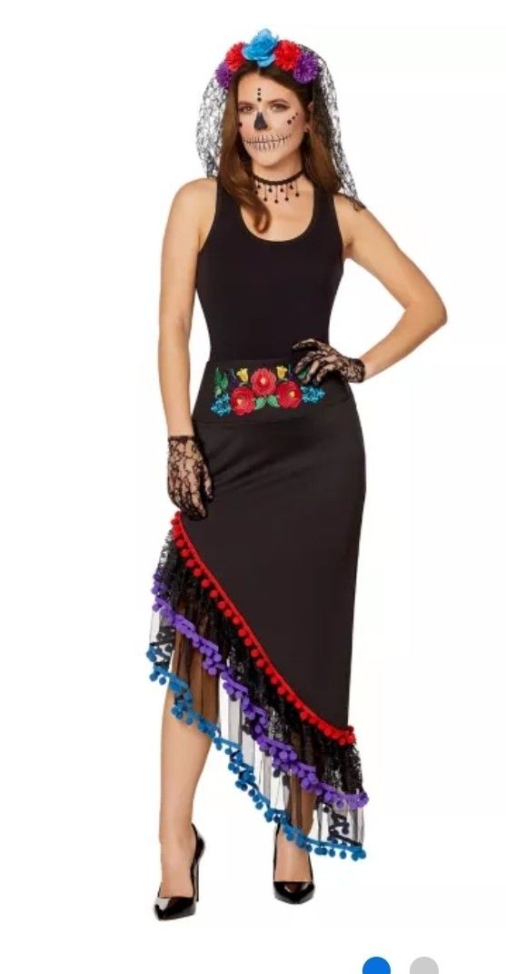 Adult Lady of the Dead/Catrina Skirt Small-Medium