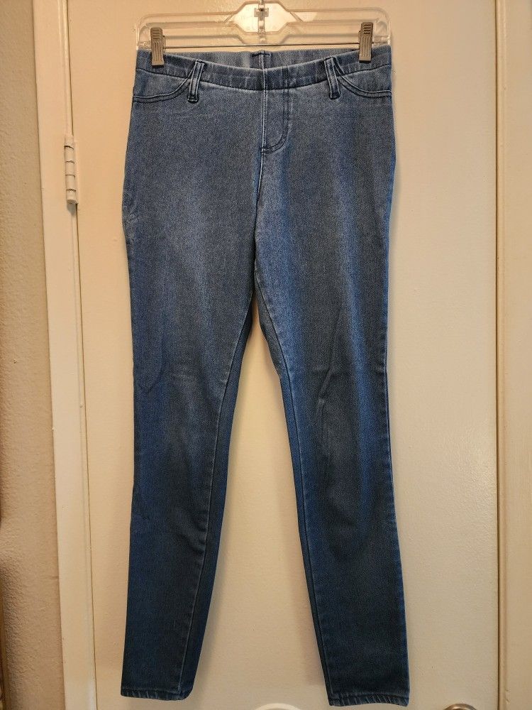 Faded Glory Womens Size Small Blue Denim-Look Jeggings – Stretchy Skinny Fit