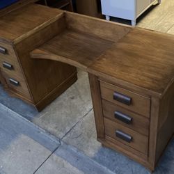 Vintage Mid Century All Wood Dressing Table / TV Entertainment Base 