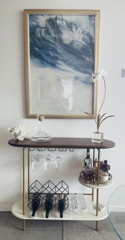 West Elm Wood And Marble Bar 