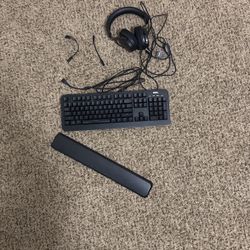 gaming keyboard and headset 