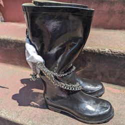 NEW in Box Bamboo Rain Boots w/ Chains