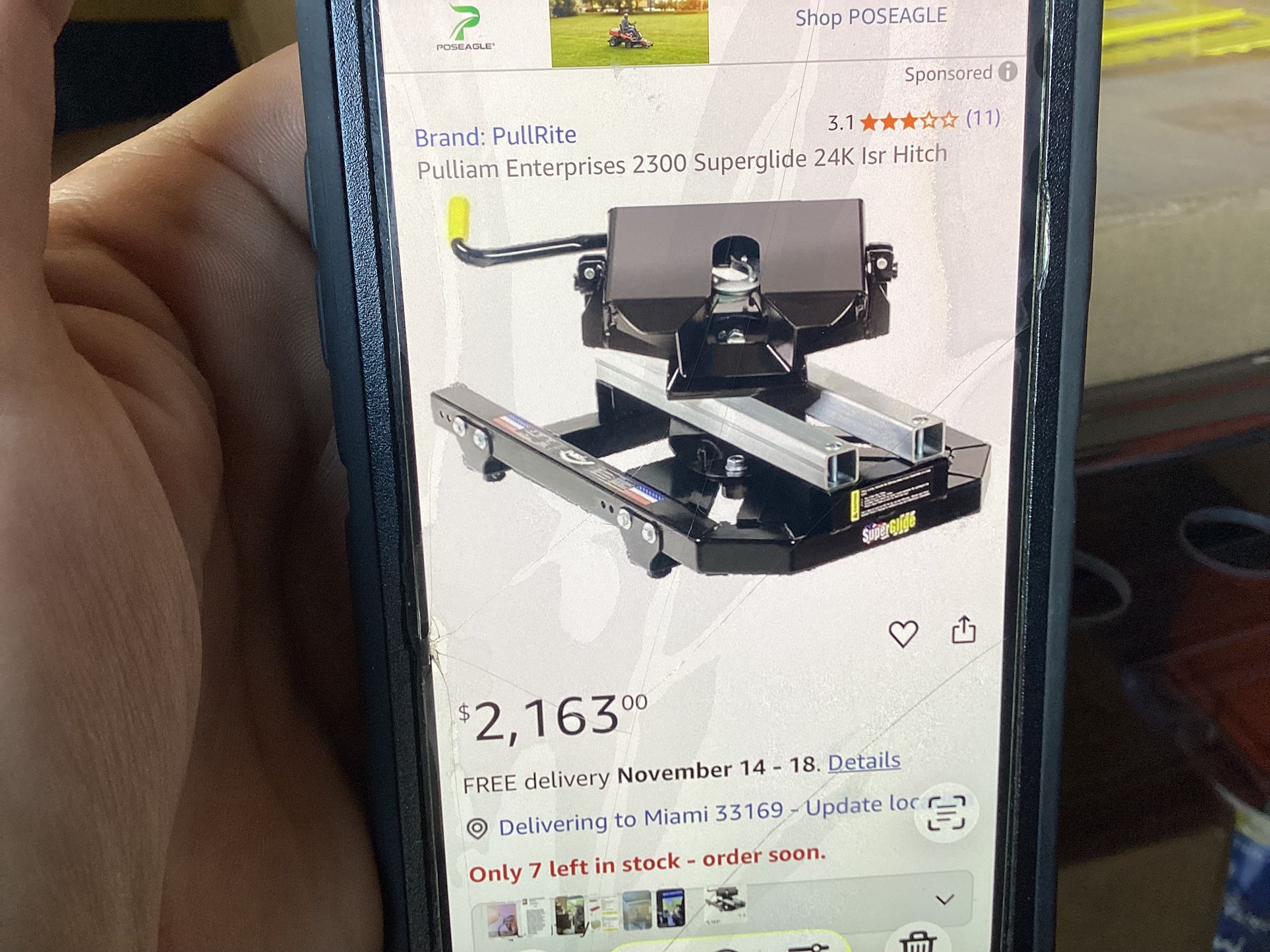 Super glide 5th wheel hitch 2300 24k industry standard trail tow pulliam Rv truck new cheap now cash