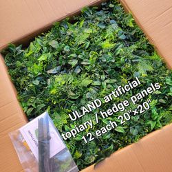 New ULAND 12 Pieces Topiary Hedge Panels 20"x20" Privacy Fencing Home Decor Plants Nib
