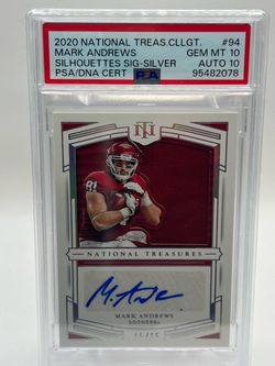 2020 Panini NT Collegiate Mark Andrews Silhouettes Silver 15/15 PSA 10 Auto 10
