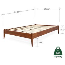 Dinkee Basic Bed Frame Without headboard - Caramel -Queen