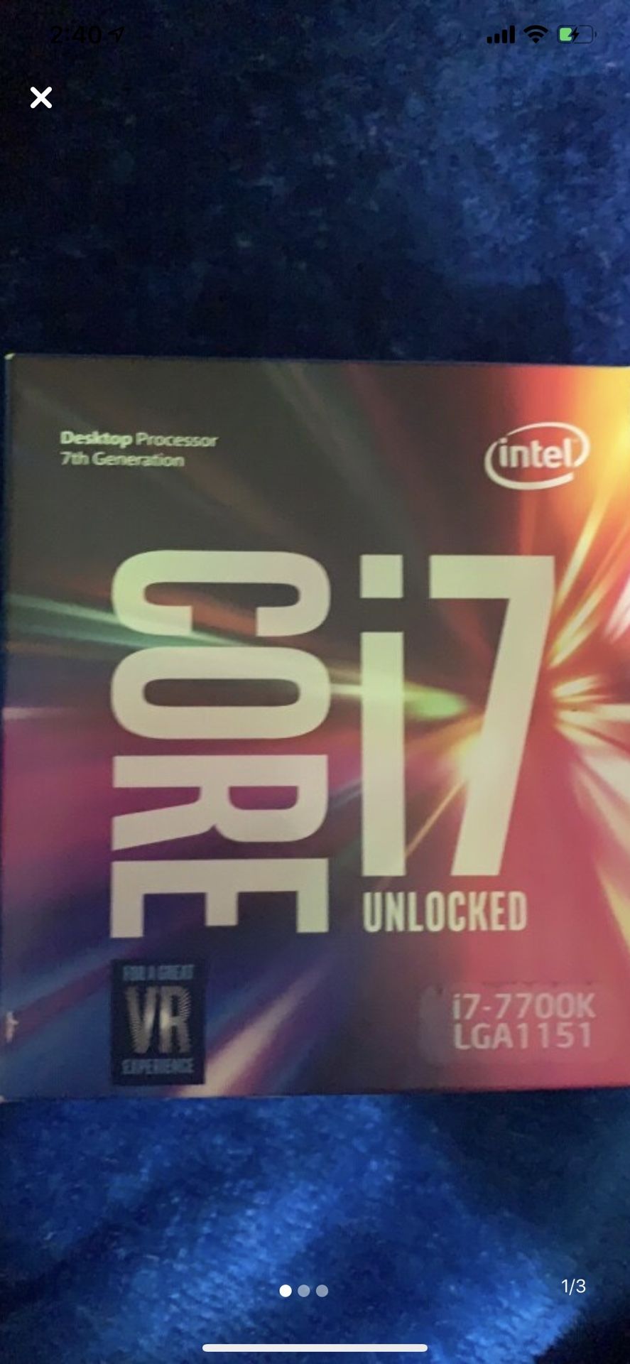 Intel I7 7700k processor