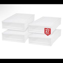 Storage Stackable/Sliding Organizer Drawers (4 Pack)