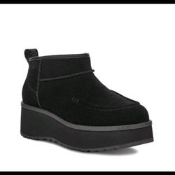 UGG CITYFUNC ULTRA MINI WOMEN ANKLE BOOTS SUEDE BLACK 