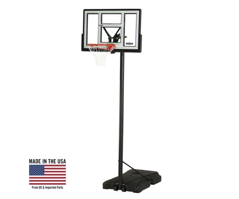 Lifetime 46in Adjustable Portable Basketball Hoop, 90584 the retail value is $180