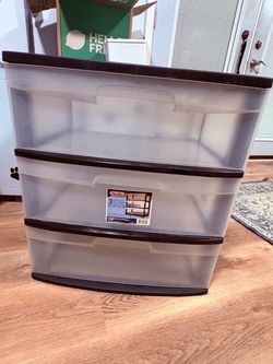 3 Drawer Black Storage Container
