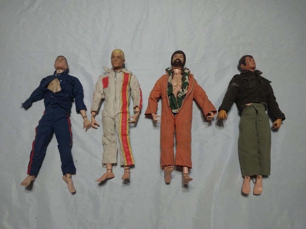 FOUR Vintage 1964 Hasbro GI Joe 12" Action Figures with Accessories