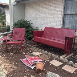 Antique Swing And Matching Rocking Chair 