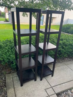 2 Wood Shelf Units