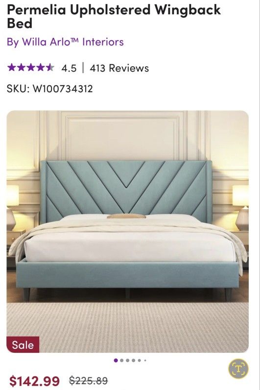 Sealys Firm Memory Foam Queen Mattress & Teal Queen Bed Frame