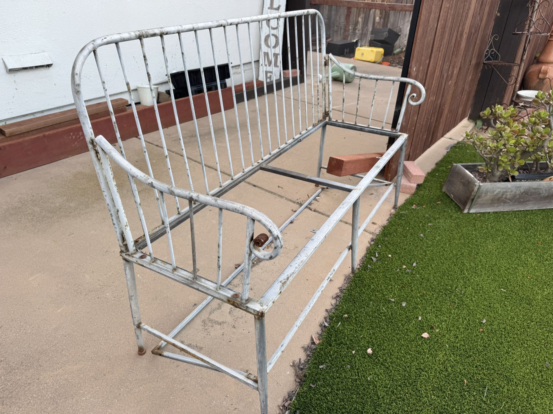 Vintage Metal Bench Frame