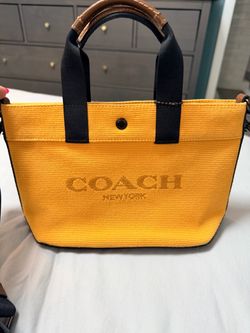 Coach Mustard Yellow Tote/Crossbody Bag – Adjustable Strap